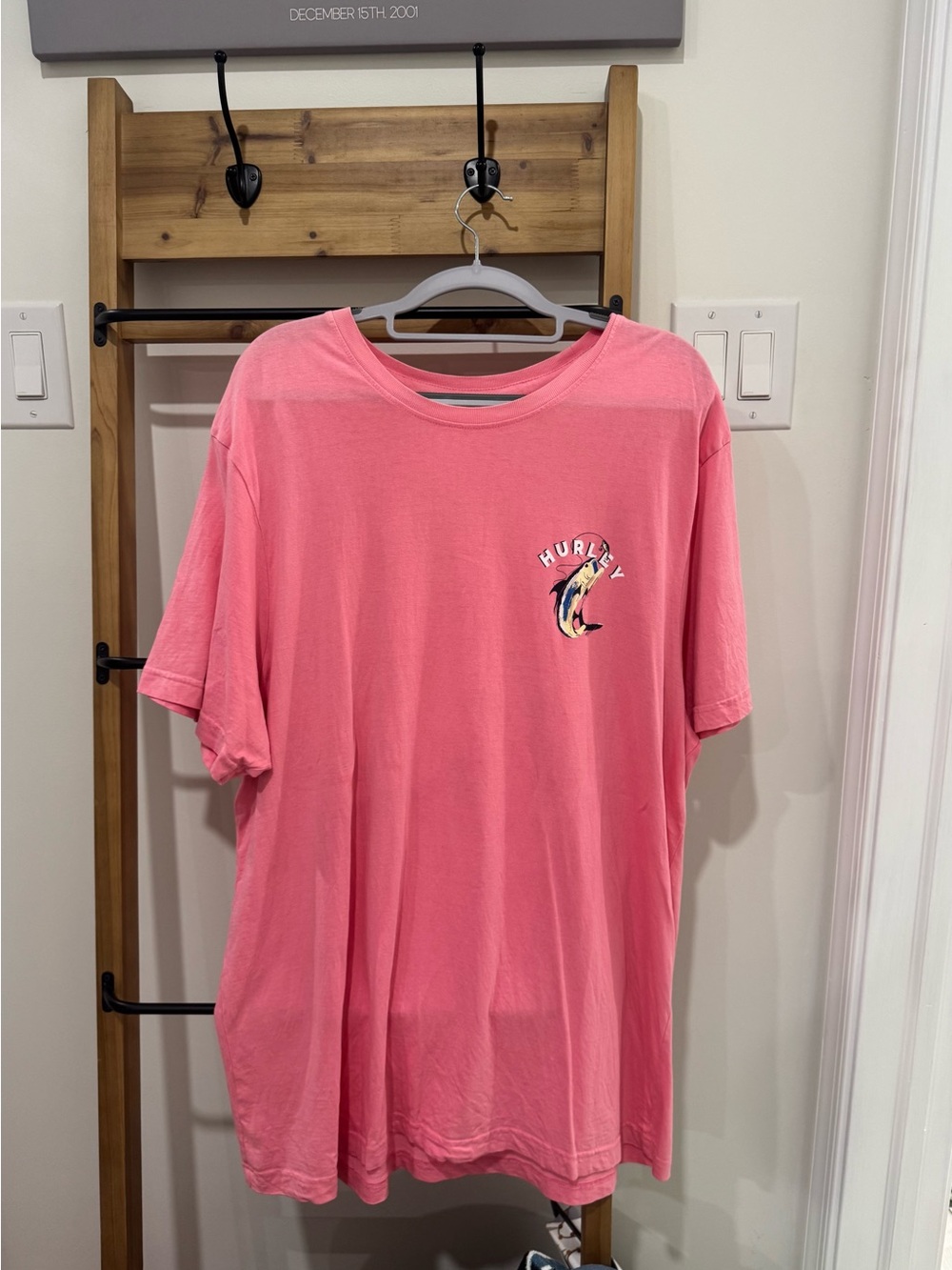 Hurley Men's Pink Short-Sleeve Graphic Tee, XXL